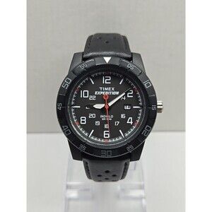 Timex Expedition Rugged Core Analog 44mm Black Dial 50M Indiglo Date New Battery